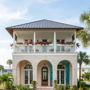 Coral Arcade Balcony Bloom House
