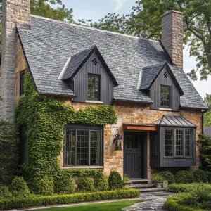 Cozy Stone Cottage with Ivy’s Embrace