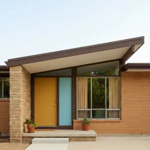 Golden Door Under Skewed Roofline