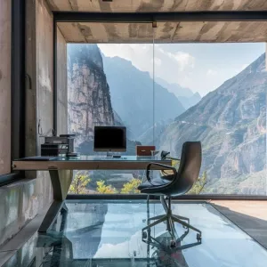 Cantilevered Office With Glass Floors
