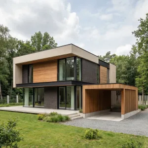 Forest Edge Box Home With Carport