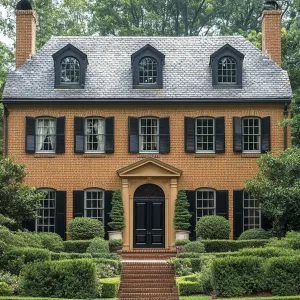 Glorious Ginger Mansion with Majestic Manicured Hedges