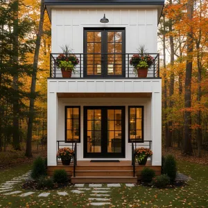 Monochrome Porchlight Forest Cube