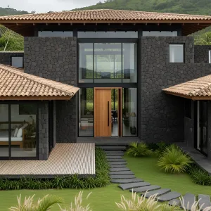 Tropical Harmony: Volcanic Stone Masterpiece