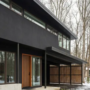 Ebony Longhouse With Cedar Screened Carport