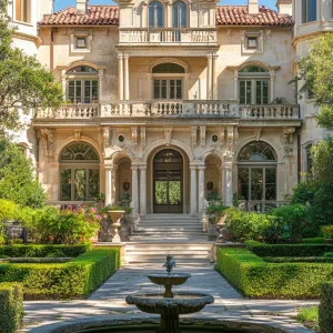 Luxurious Garden Fountain Manor