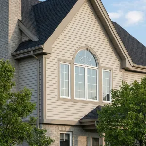 Gabled Suburban Home With Showcase Arch