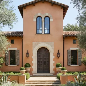 Apricot Stucco Campanile House