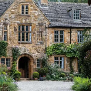 Golden Stone Manor Wrapped in Leafy Embrace