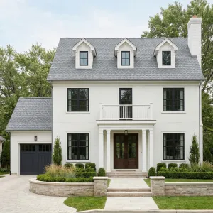 Slate Roof Bright White Garden Colonial