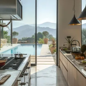 Infinity Pool Extending From Kitchen Window