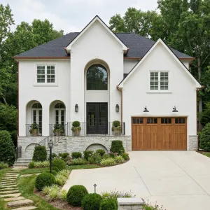 Classic Arched Front Stucco Residence