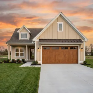 Warm Cottage Garage With Golden Gables