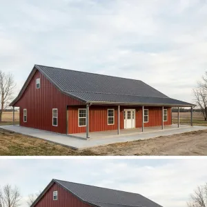Wraparound Eaves Red Barn Lodge