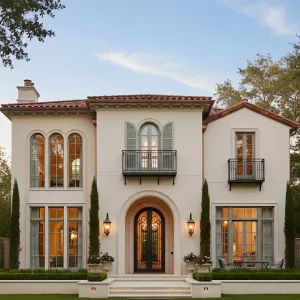 Cypress-Framed Arco Facade