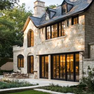 Stone Façades With Large Glass Windows