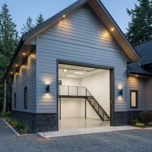 Modern Lofted Garage With Clean Lines