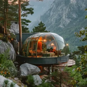 Solar-Powered Glass Dome Cabin