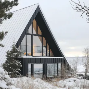 Serene A-Frame Haven Amid Winter Wonderland