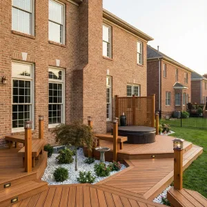 Tiered Spa Deck With Garden Nooks