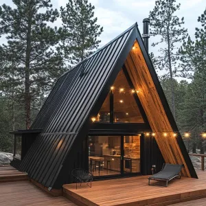Starlit Modern A-Frame Cabin in the Woods
