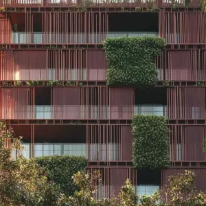 Vertical Symphony: Nature Meets Modern Facade