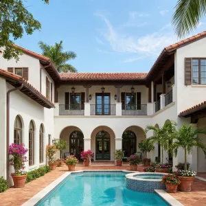 Pool Courtyard With Mediterranean Villa Flair
