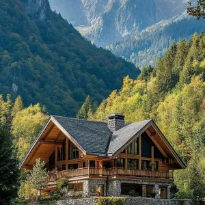 Mountain Escape: House of Timber and Stone