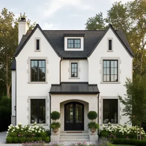Charcoal-Cornice Blanc Tudor Villa