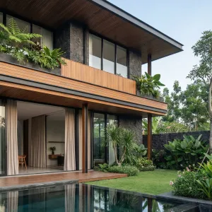 Verdant Poolside Garden Terrace Villa