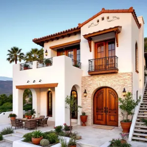 Mediterranean Delight with a Whimsical Staircase