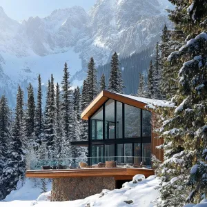 Glass-Fronted Cabin With Icy Vistas