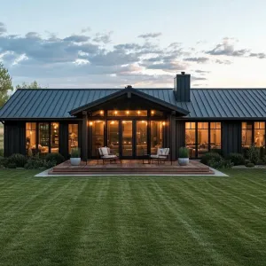 Evening Glow on Modern Ranch Bliss