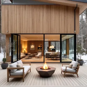Mid-Century Winter Retreat: Toasty Terraces and Cozy Corners