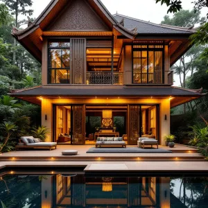 A Tranquil Glimpse: The Thai Timber Terrace