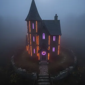 Moonlit Mansion with Phantom Charm