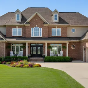 Suburban Splendor: Brick Beauty with a Porch