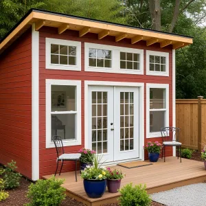 Charming Red Haven in the Garden