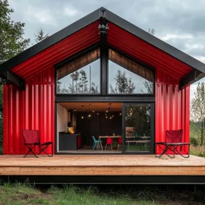 Vibrant Red Shipping Container Haven
