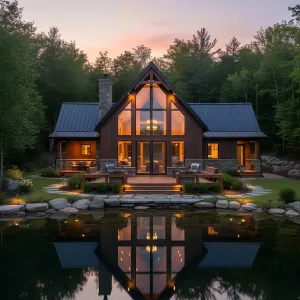 Apex Reflection: Lakeside Architectural Gem