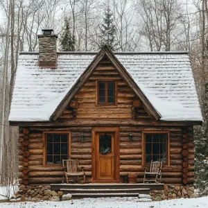 Timber Igloo in the Snowy Woods