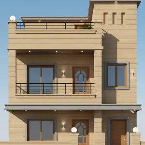 Sand-Toned Urban Terrace Residence