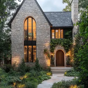 Stone Cottage with a Twinkle in Its Window