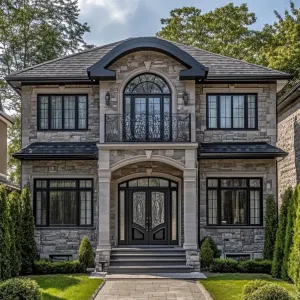 Stone-Faced Elegance: A Villa’s Grand Entrance