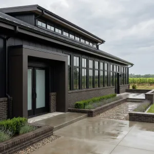 Sleek Noir Vineyard Barndominium Haven