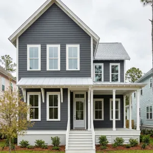 Midnight Lap Siding Porch Retreat