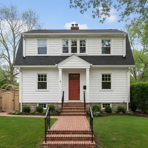 Crisp Gambrel With Brick Welcome