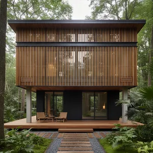 Timber Veil Over Forest Porch