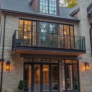 Second-story Balcony With Glass Railing