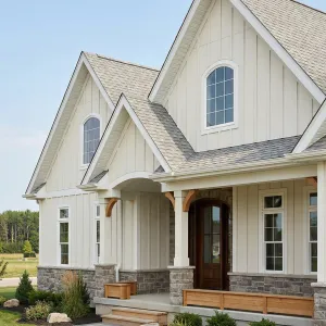 Board And Batten Gables With Arch